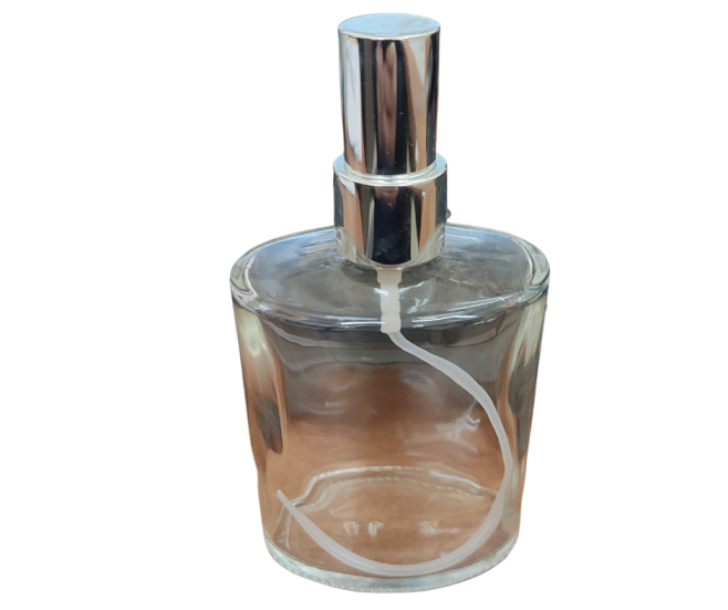 VIDRO CAFÉ 100ML COM VÁLVULA SPRAY LUXO PRATA