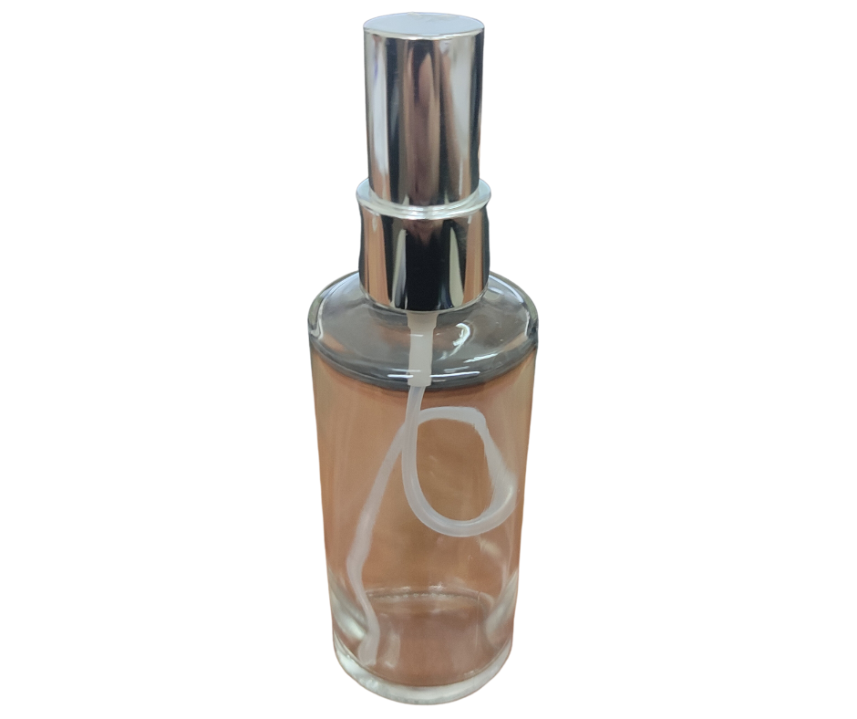 VIDRO LAQUE 60ML COM VÁLVULA SPRAY LUXO PRATA