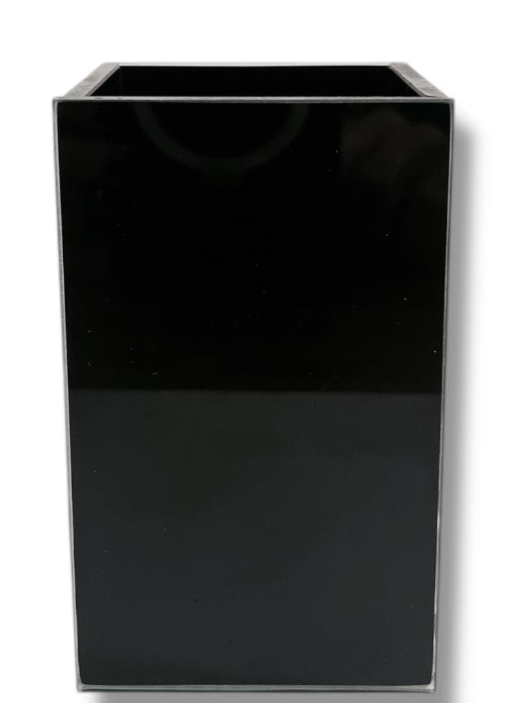 VASO DE VIDRO PRETO SEM TAMPA 10X6X6