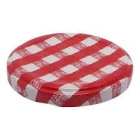 TAMPA METAL XADREZ VERMELHA 63MM