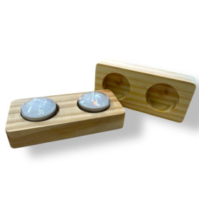 SUPORTE VELA EM MADEIRA DUPLO 50MM