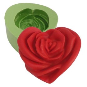 FORMA SILICONE ROSA CORAÇÃO
