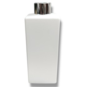 VIDRO SQUARE 330ML BRANCO FOSCO C/TP PRATA B.28/410