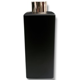 VIDRO SQUARE 330ML PRETO FOSCO C/TP DOURADA R.28/410