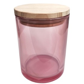 COPO DE VIDRO C/TAMPA EM MADEIRA