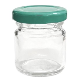 POTE VIDRO 40ML C/TP METAL VERDE TIFFANY