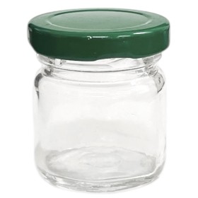 POTE VIDRO 40ML C/TP METAL VERDE