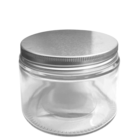 POTE VIDRO C/TP ALUMÍNIO PRATA
