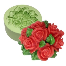 FORMA SILICONE RAMALHETE DE ROSAS
