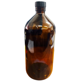 VIDRO ÂMBAR 1LT COM TAMPA E BATOQUE