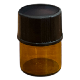 VIDRO ÂMBAR 1ML C/TAMPA ROSCA PRETA