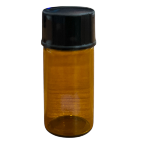 VIDRO ÂMBAR 3ML C/TAMPA ROSCA PRETA