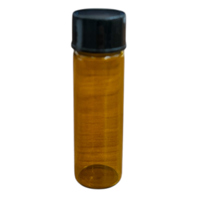 VIDRO ÂMBAR 5ML C/TAMPA ROSCA PRETA