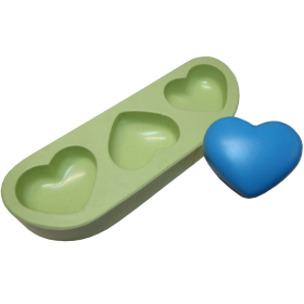 FORMA SILICONE CORACAO MINI 3 CAV.