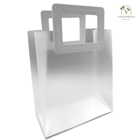 SACOLA FOSCA C/ALCA BRANCA 25X22X12