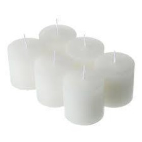 VELA  BRANCA ALTA COM 06 PEÇAS - SEM AROMA